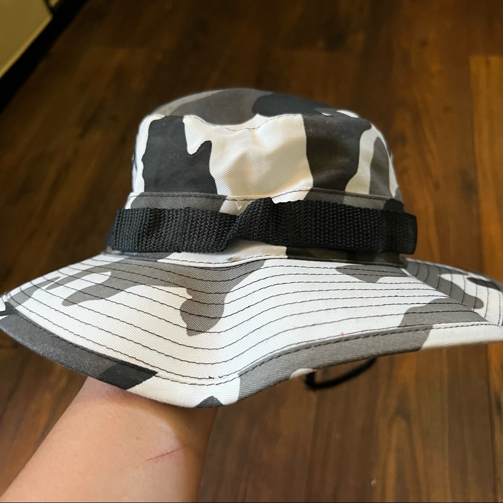 Camo Bucket Hat, Black, grey , White - Picture 5 of 9
